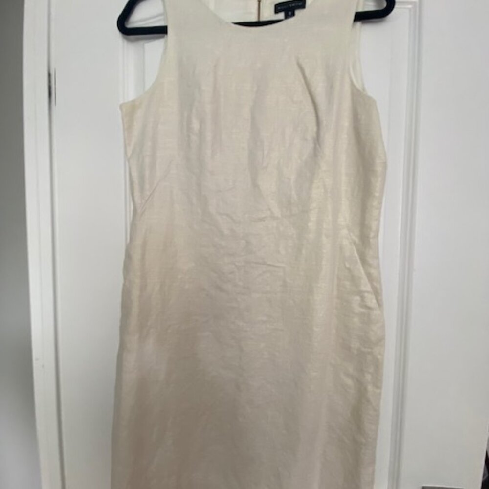 OFF-WHITE SHINY FITTED DRESS
